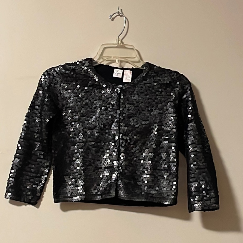 Aqua Cropped Sequin Sweater Size S